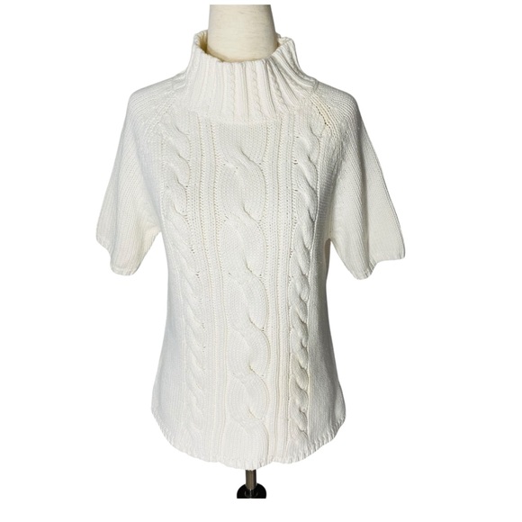 VINTAGE LUCIA LUKKEN Cable Knit Mock Neck Sweater - Picture 2 of 7